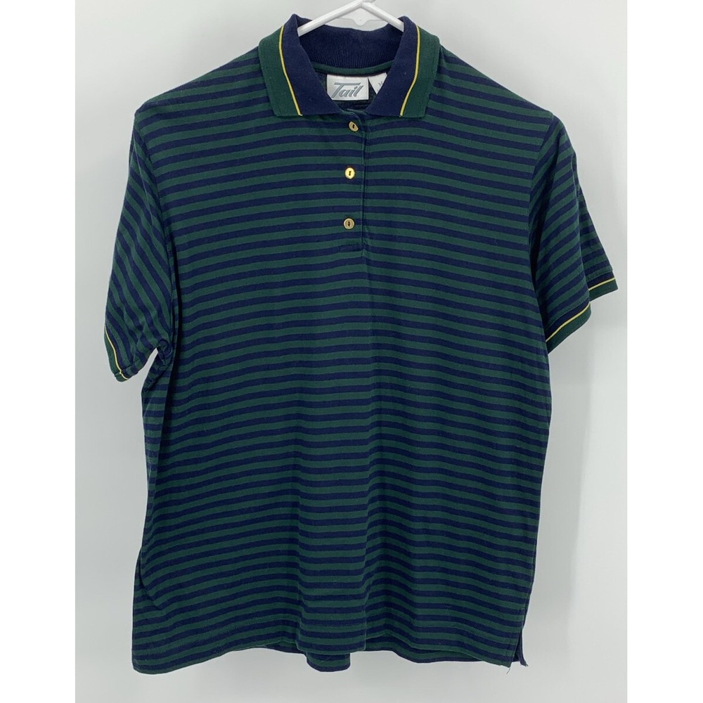 Tail Golf Tennis Collared Short Sleeve Striped Shirt 1/4 Button Up Medium Polo